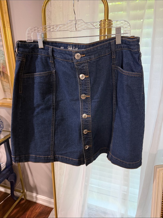 Style & Co. Dresses & Skirts - Style & Co. Dark Indigo Button-Front Denim Mini Skirt